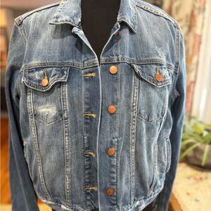 GAP 1969 Large Distressed Blue Jean Jacket